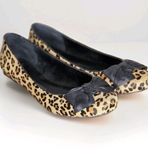 Franco Sarto Women The Artists Collection Leopard Calfs Hair Ballet Flats~Sz 11